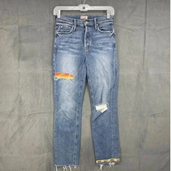 MOTHER The Mid Rise Button Fly Dazzler Ankle Fray Exposed Secret Sister Size 26 - Picture 3 of 12